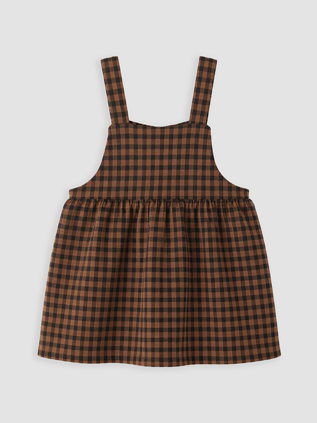 Kahverengi Kız Bebek Gabardin Elbise Ve Bluz-3