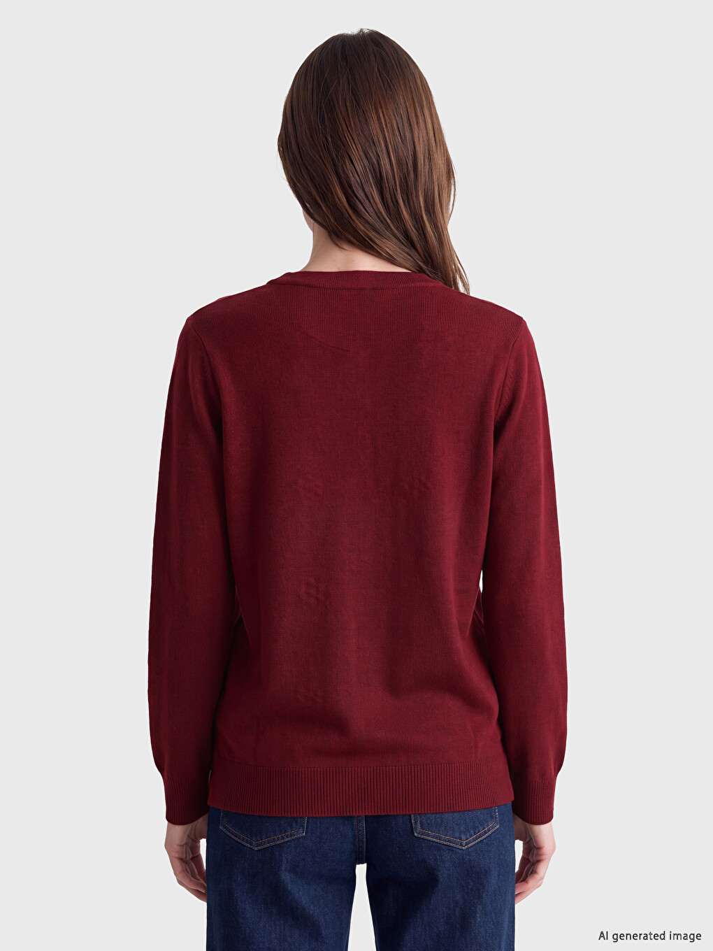 Crew Neck Embossed Patterned Women's Knitwear Cardigan-3