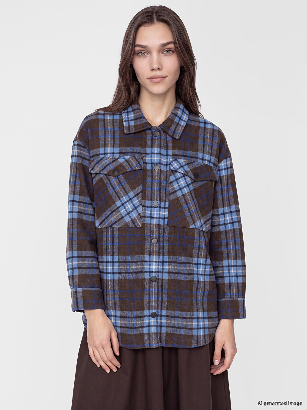 Plaid Women's Oversize Shirt Tunic