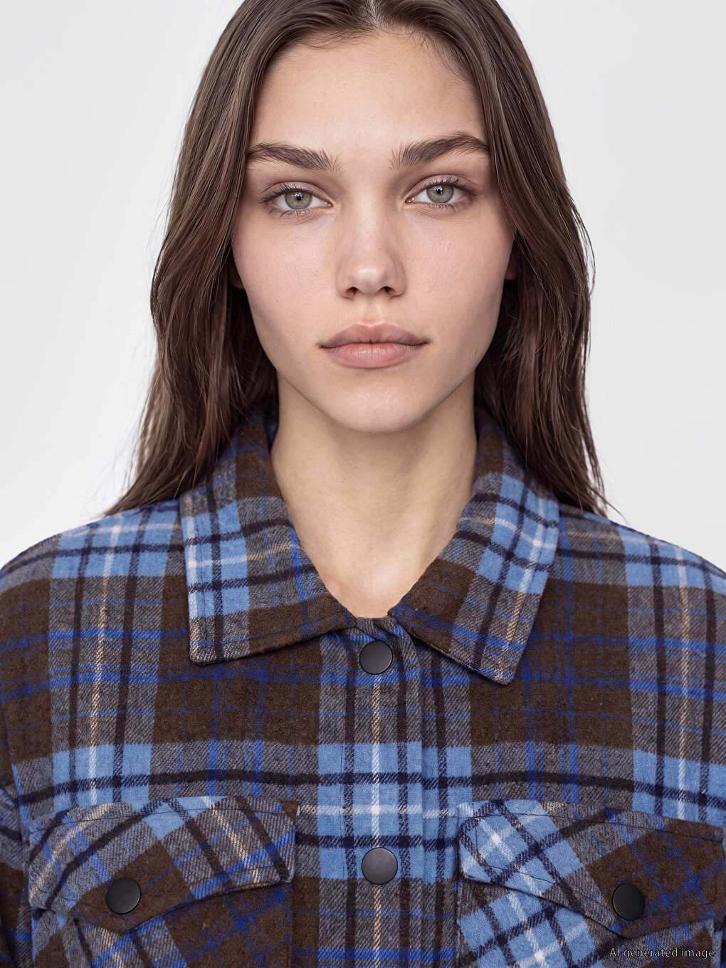 Plaid Women's Oversize Shirt Tunic-2