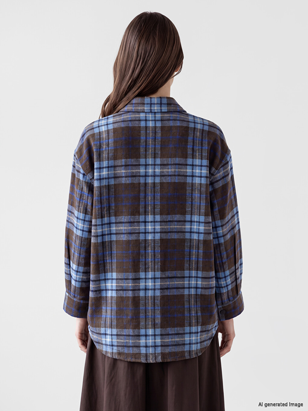 Plaid Women's Oversize Shirt Tunic-3