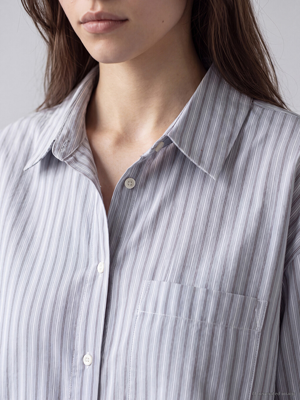 Striped Women's Oversize Shirt Tunic-2