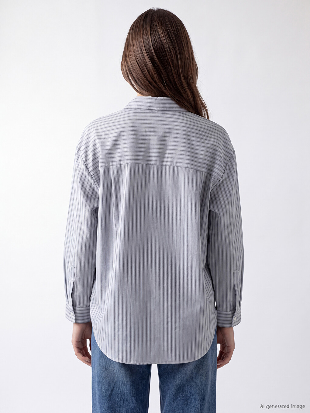 Striped Women's Oversize Shirt Tunic-3