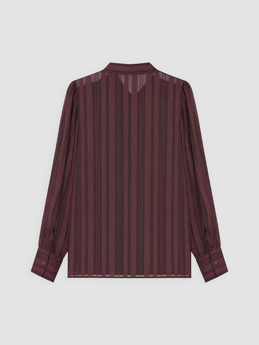 Scarf Neck Striped Blouse-6