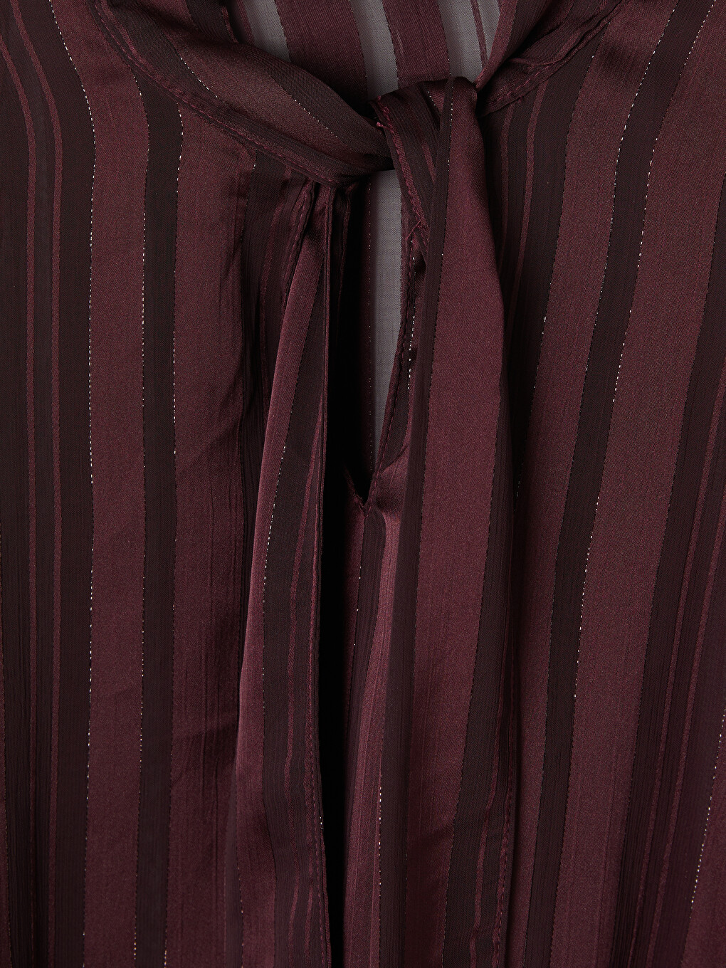 Scarf Neck Striped Blouse-7