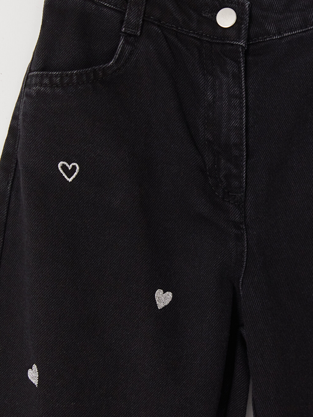 Balloon Fit Embroidered Girls' Jeans-2