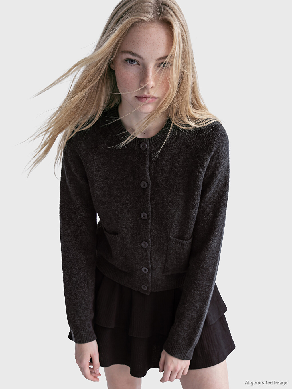 Crew Neck Women's Knitwear Cardigan