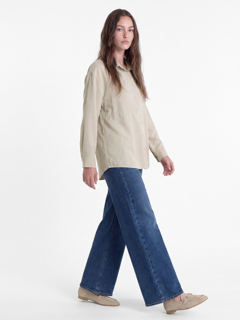 Suede Look Women's Shirt Tunic-1