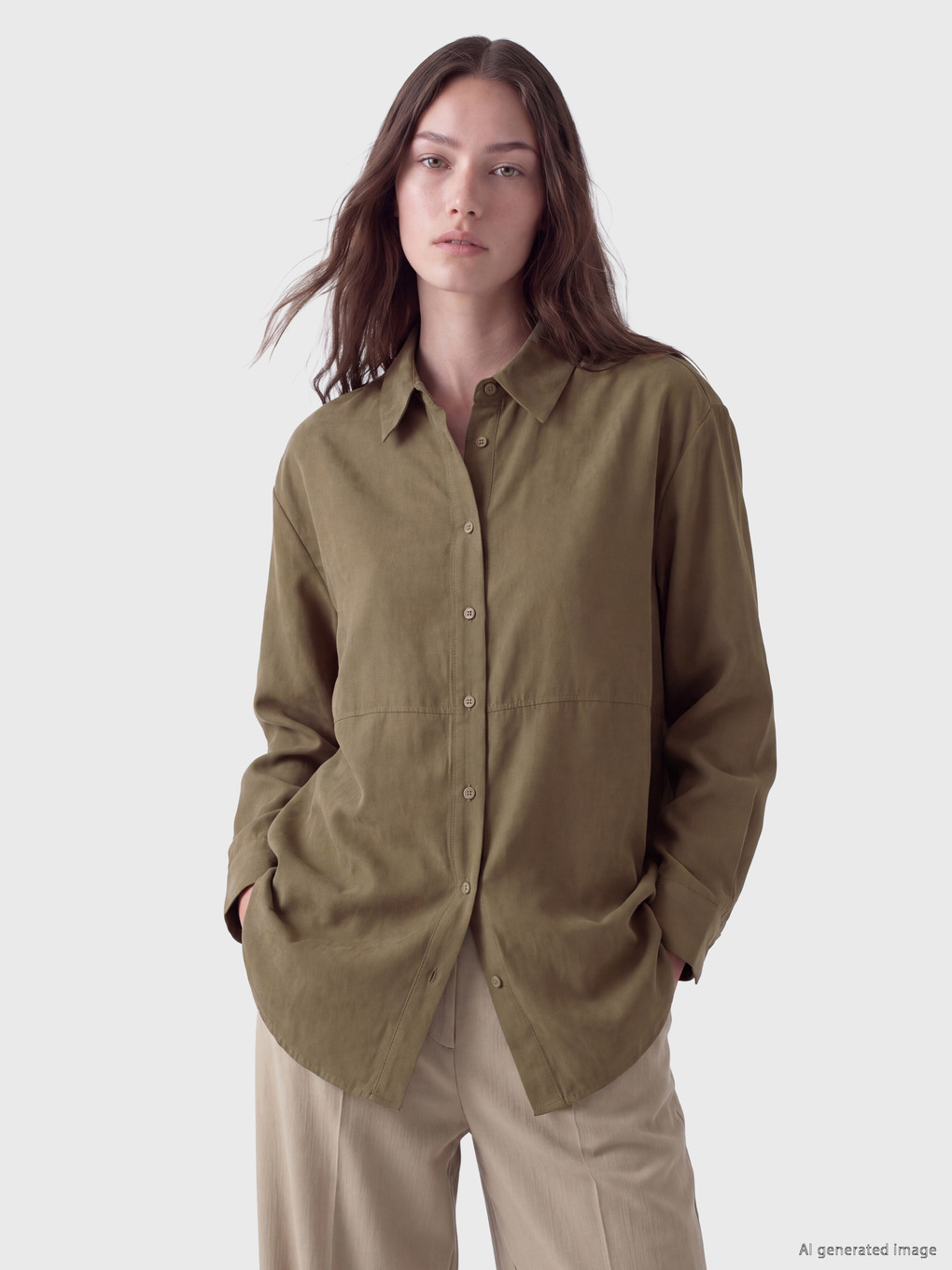 Suede Look Women's Shirt Tunic-1