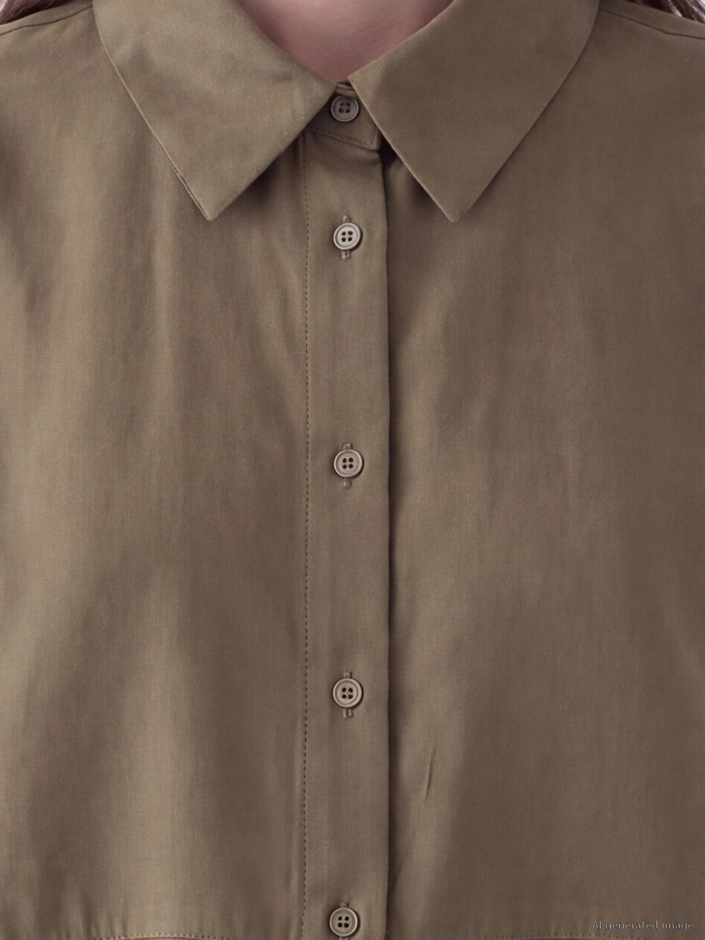 Suede Look Women's Shirt Tunic-2