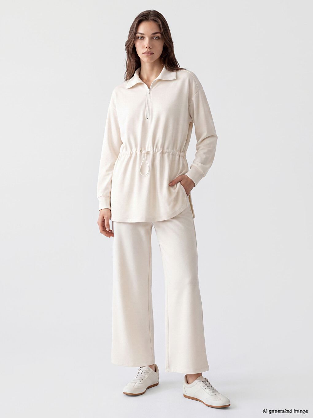 Mock Neck Oversize Women's Sweatshirt Tunic-1