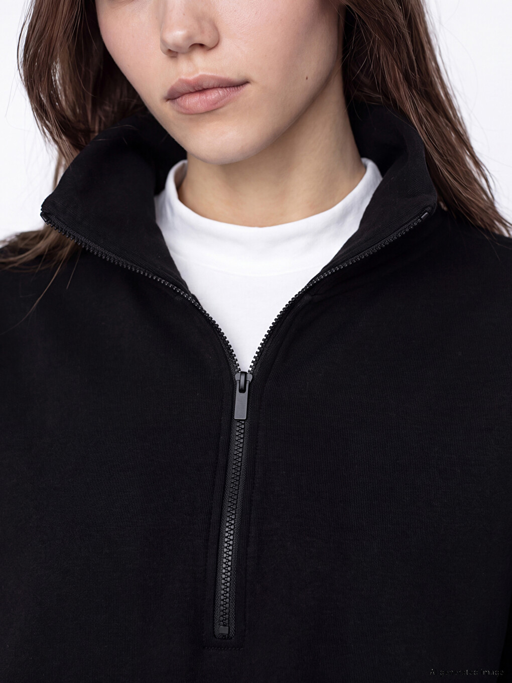 Mock Neck Oversize Women's Sweatshirt Tunic-2