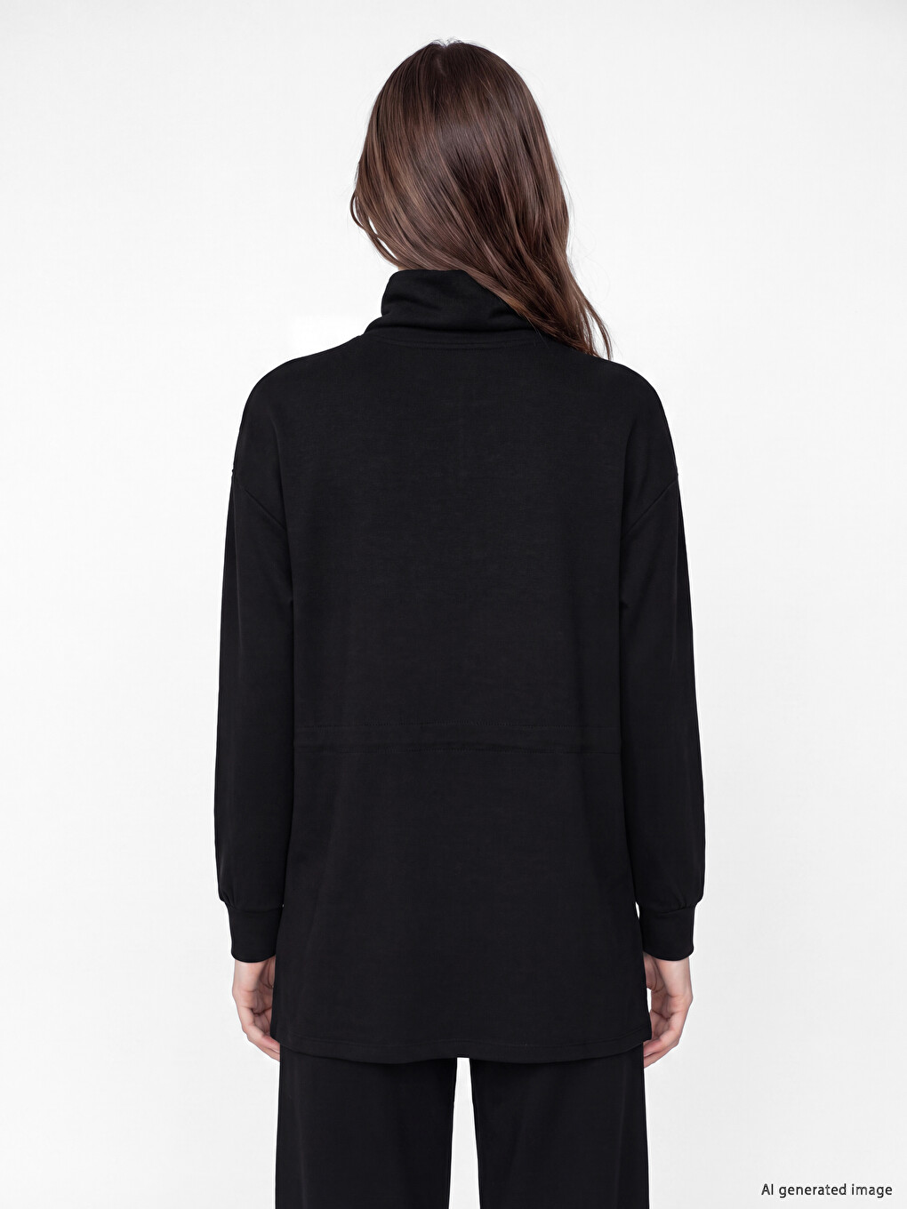 Mock Neck Oversize Women's Sweatshirt Tunic-3