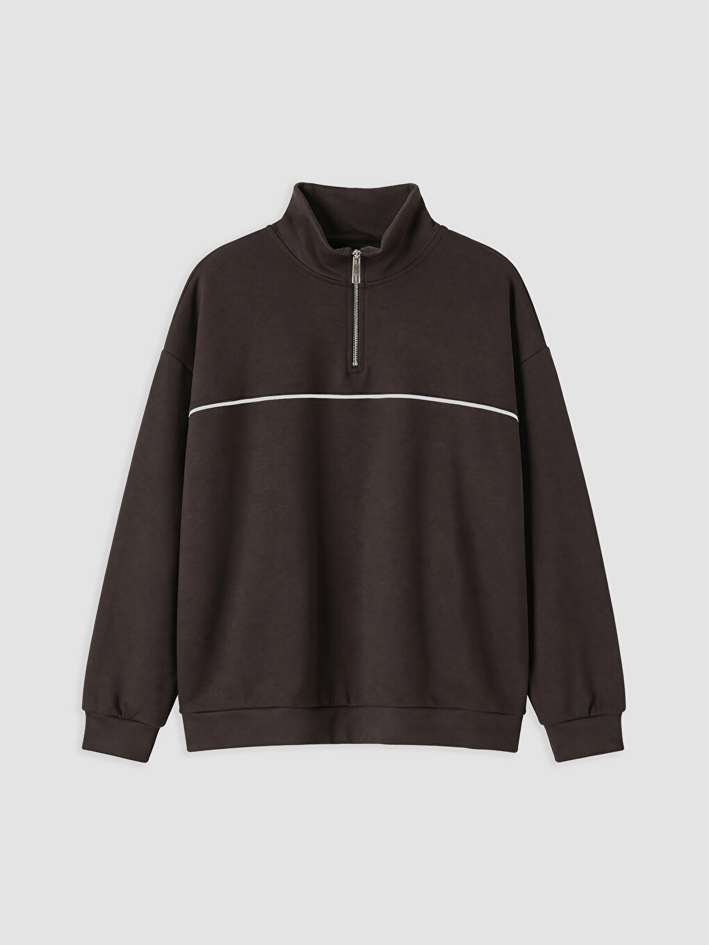 Kahverengi Soft Touch Oversize Kadın Sweatshirt Tunik
