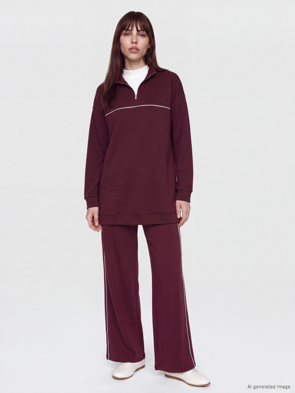 Mürdüm Soft Touch Oversize Kadın Sweatshirt Tunik-1
