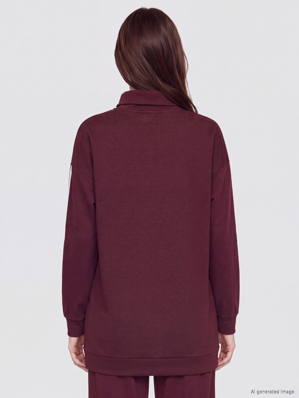 Mürdüm Soft Touch Oversize Kadın Sweatshirt Tunik-4