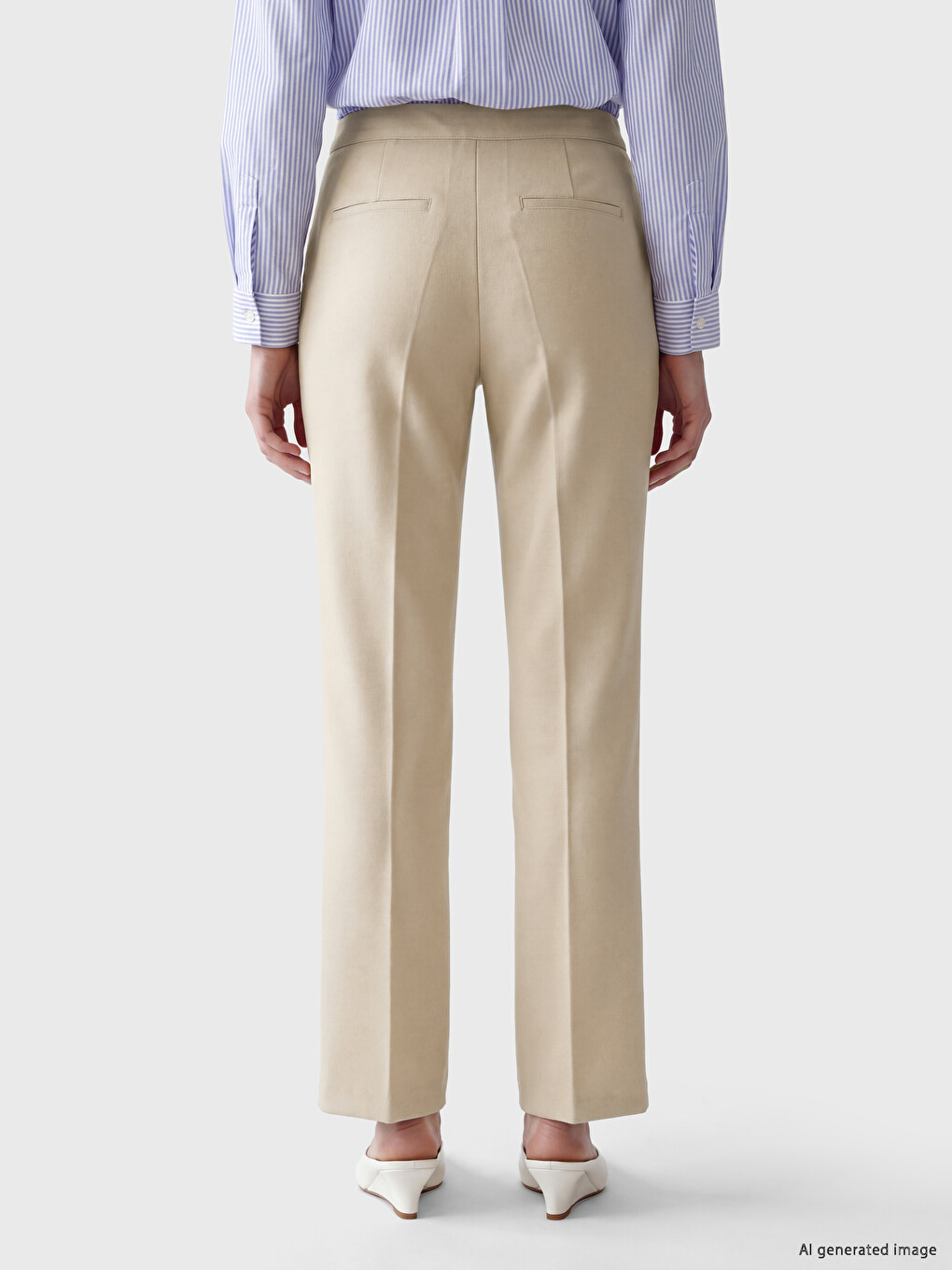 Bej Regular Fit Kadın Pantolon-3