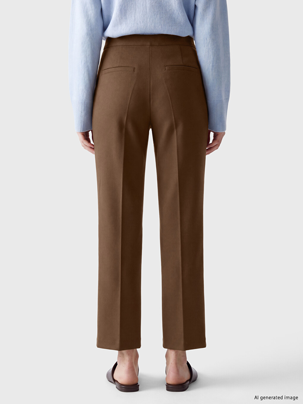 Kahverengi Regular Fit Kadın Pantolon-3