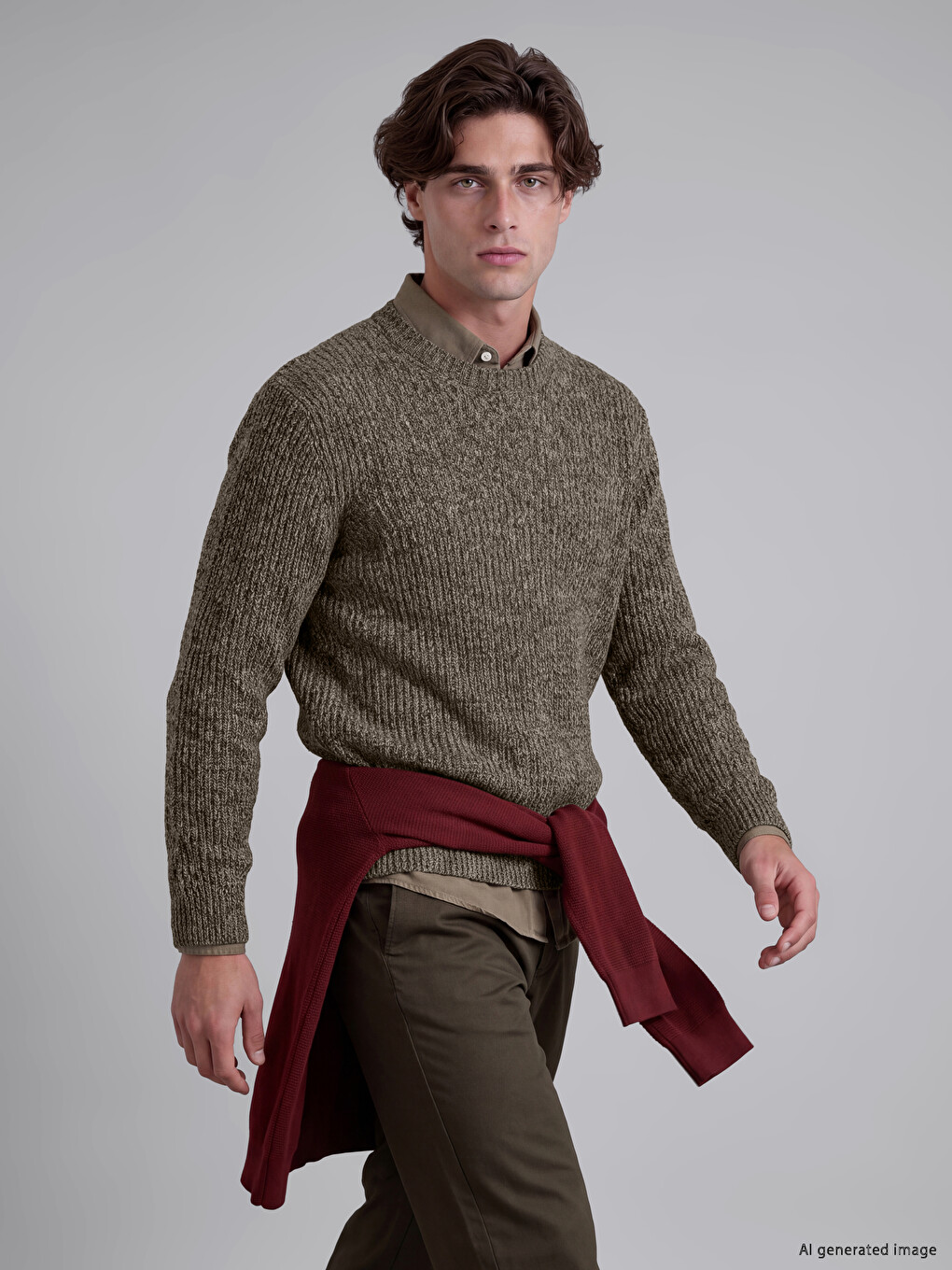 Crew Neck Men's Knitwear Sweater