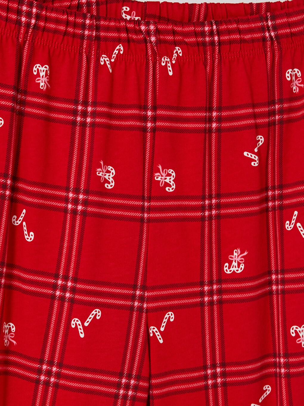 Kırmızı Yılbaşı Temalı Kadın Pijama Takım-5