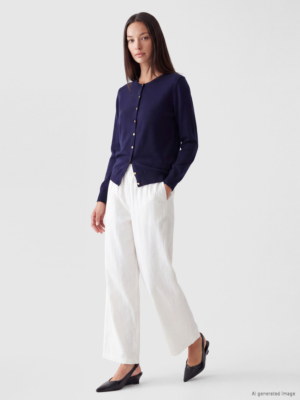 Crew Neck Women's Knitwear Cardigan-1