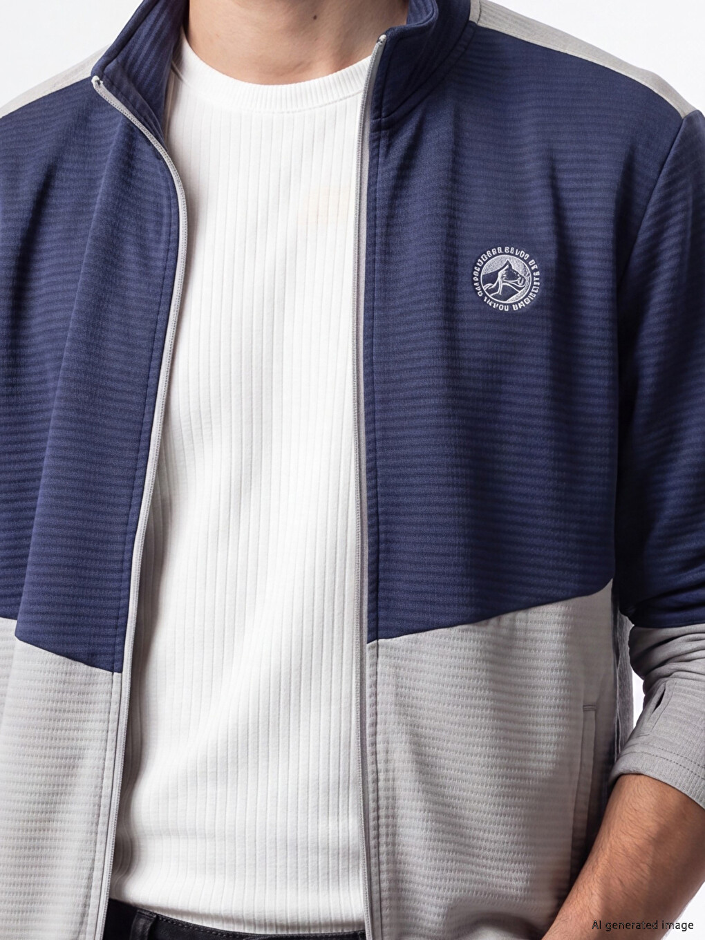Mock Neck Men's Zip-up Sweatshirt-2