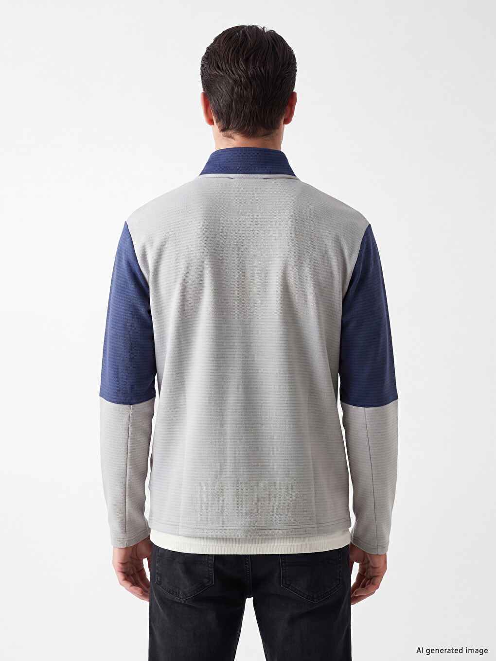 Mock Neck Men's Zip-up Sweatshirt-3