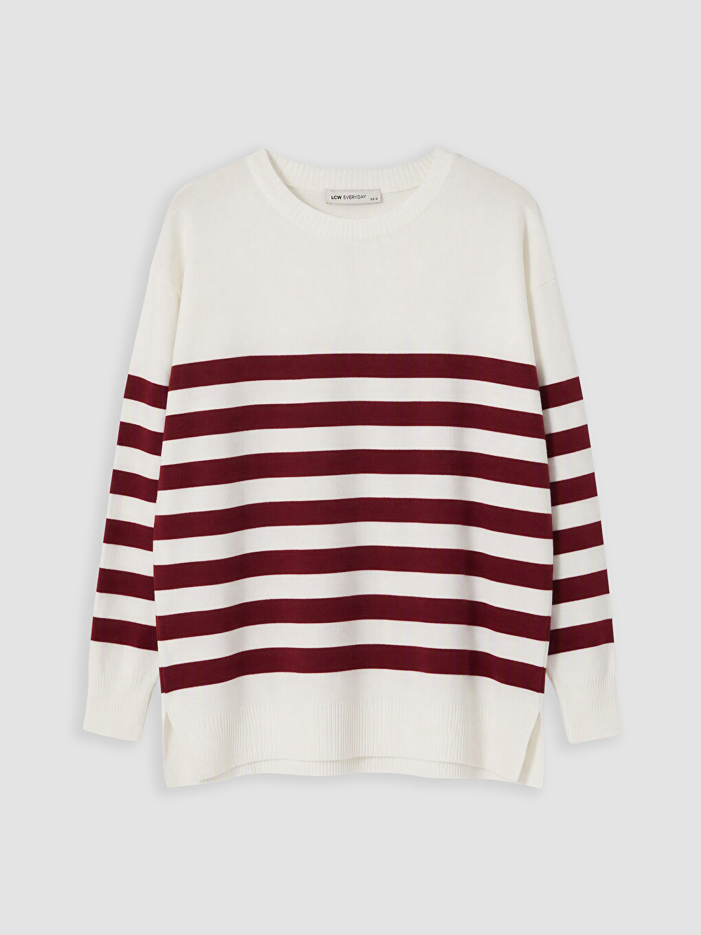 Crew Neck Striped Women's Sweater-4