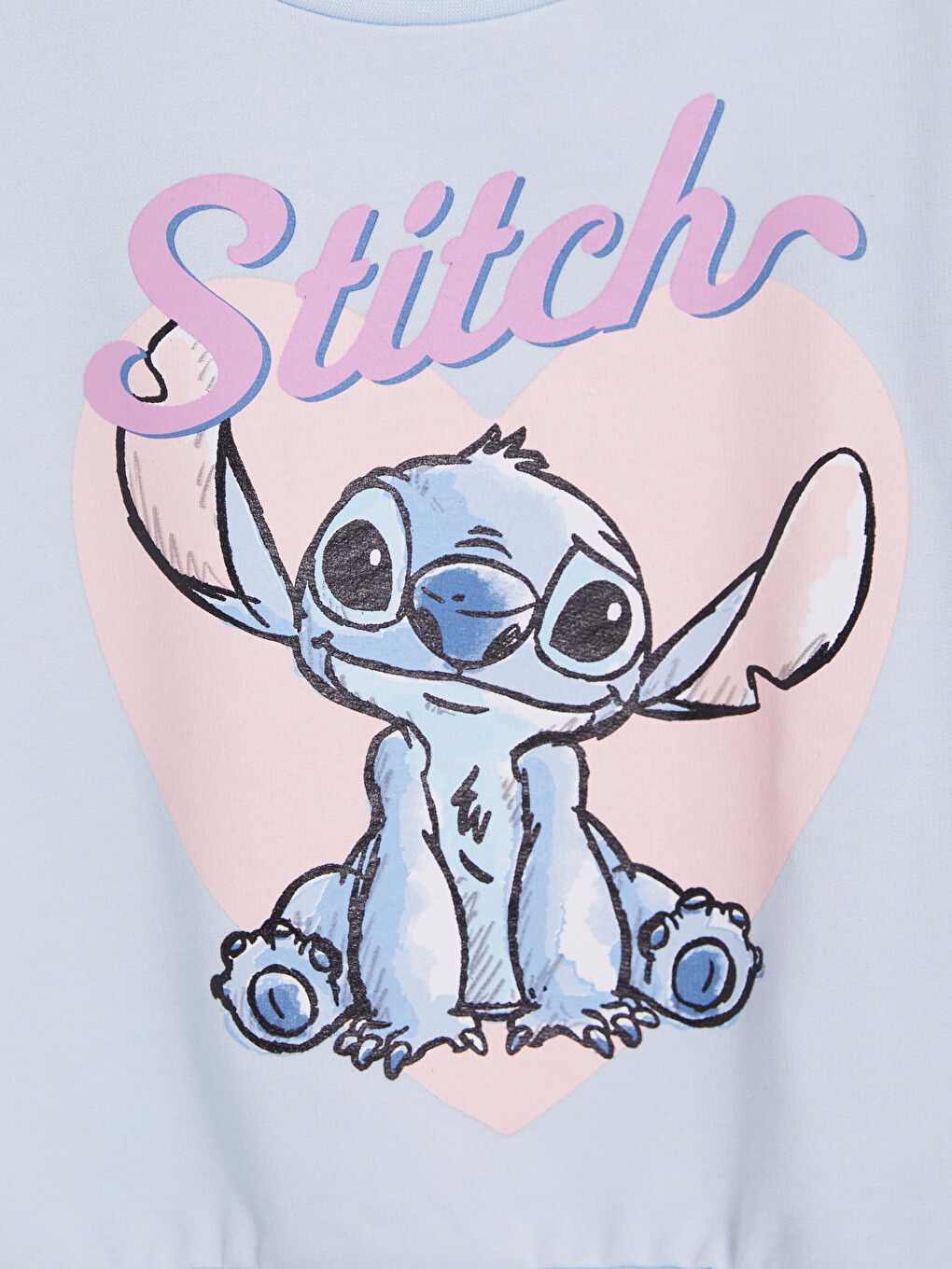 Crew Neck Lilo & Stitch Printed Girls' Sweatshirt-1