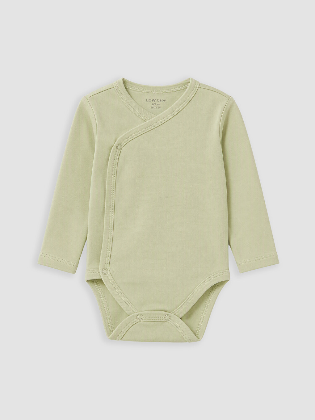 Ekru Kruvaze Yaka Erkek Bebek Çıtçıtlı Body 2'li-1