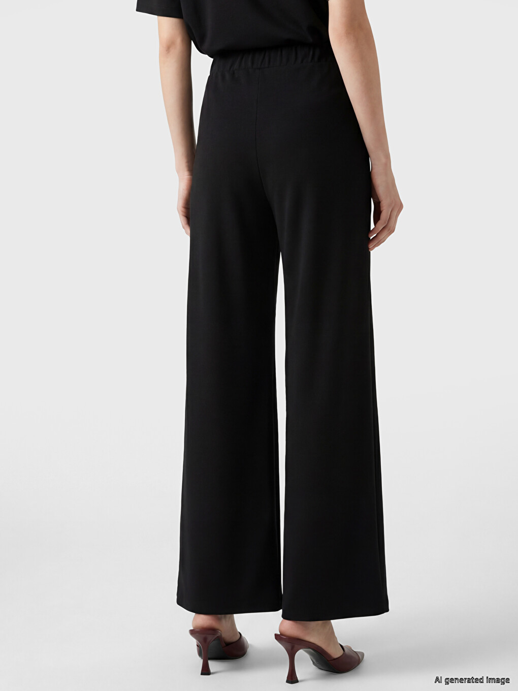 Siyah Taşlı Soft Touch Kadın Pantolon-3