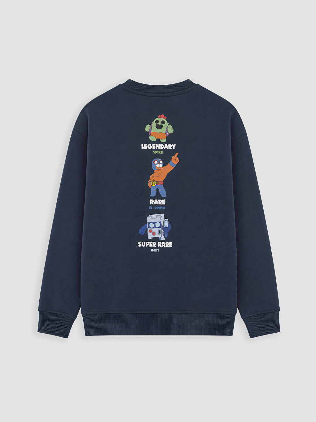 Lacivert Brawl Stars Baskılı Erkek Çocuk Sweatshirt-2
