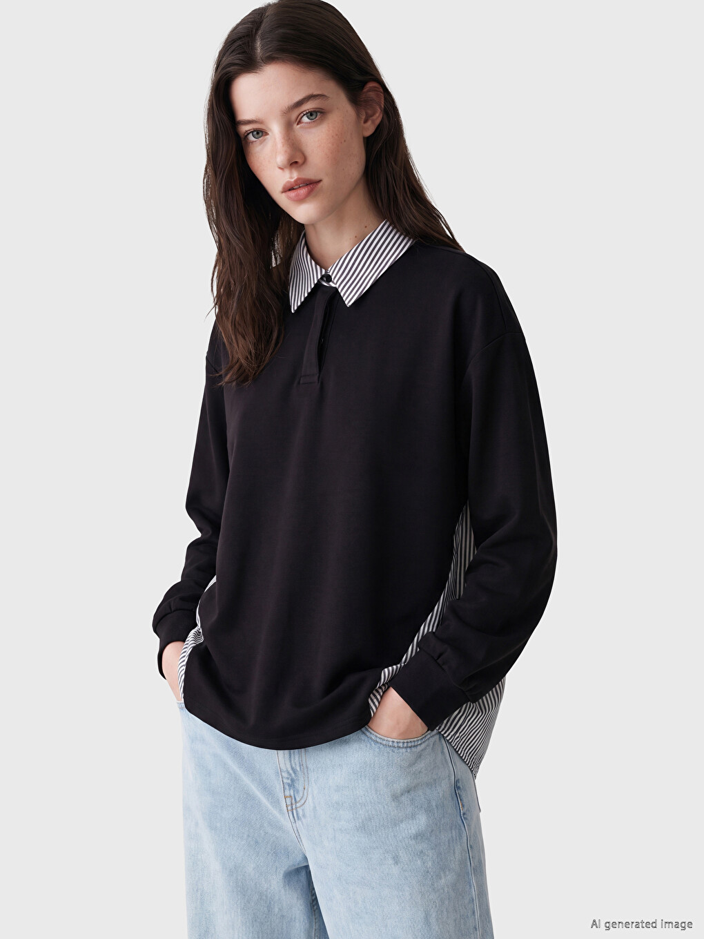 Collared Neck Women's Sweatshirt