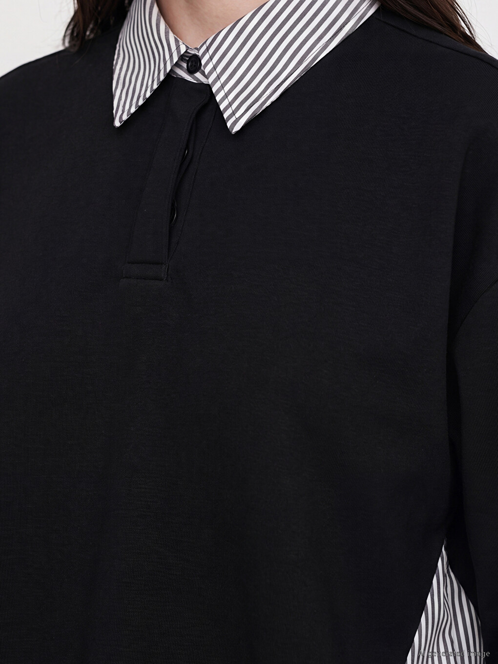 Collared Neck Women's Sweatshirt-2
