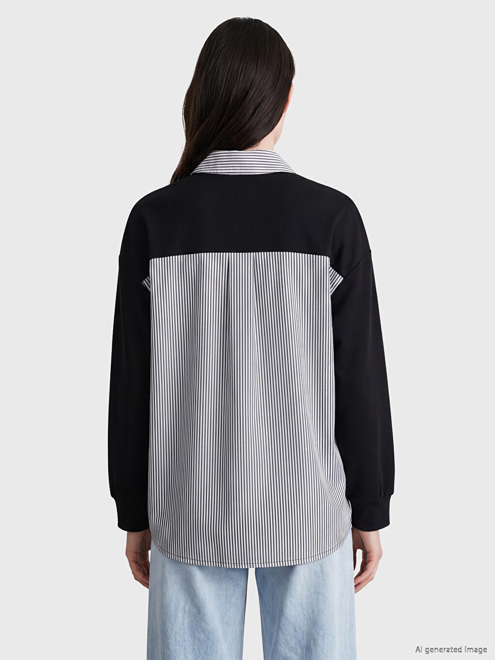Collared Neck Women's Sweatshirt-3
