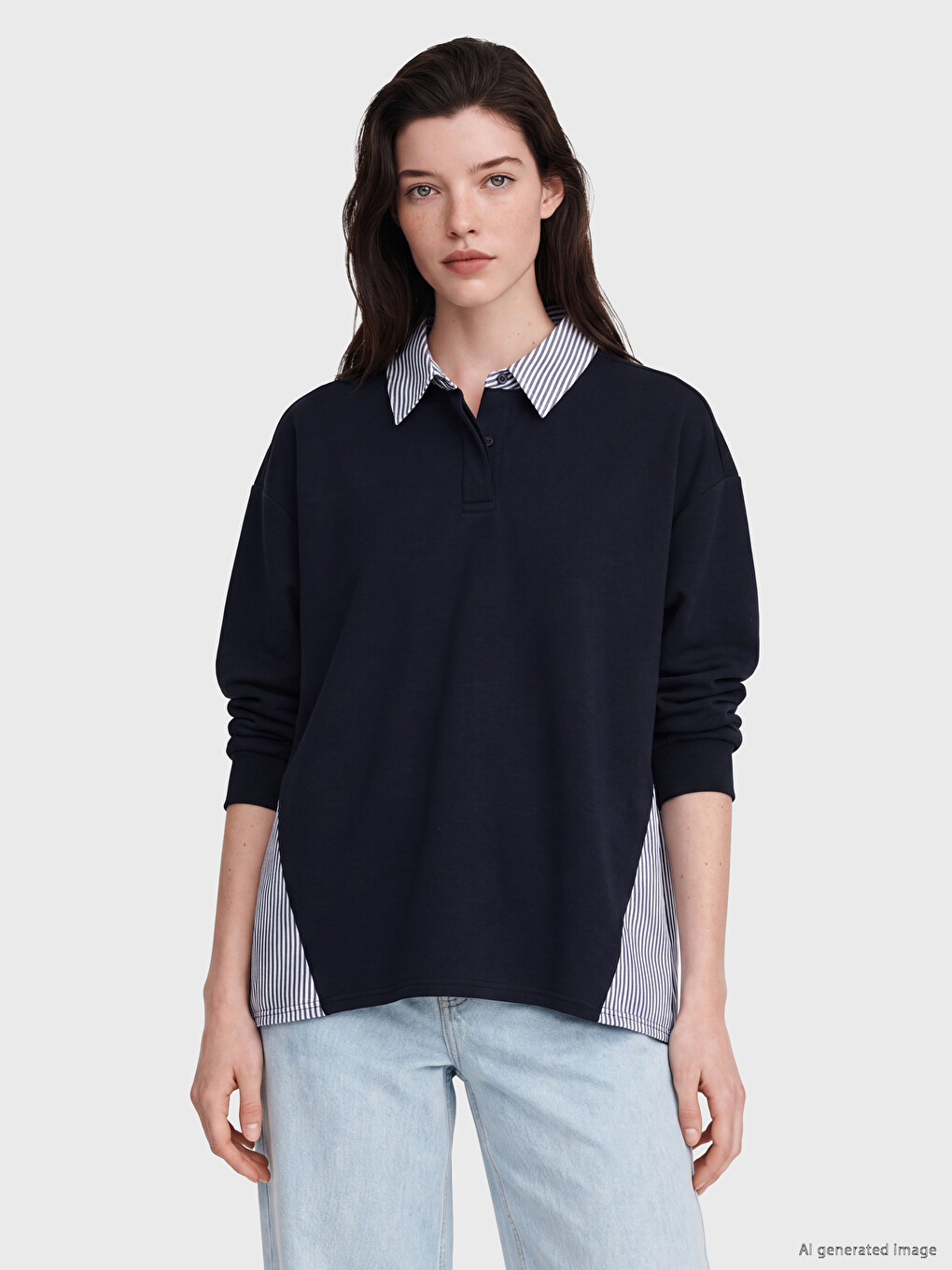 Collared Neck Women's Sweatshirt