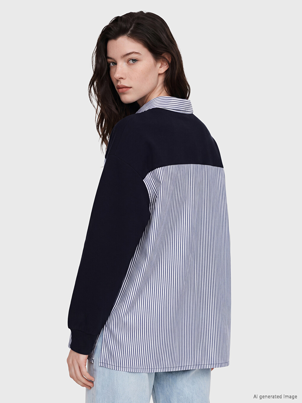 Collared Neck Women's Sweatshirt-3