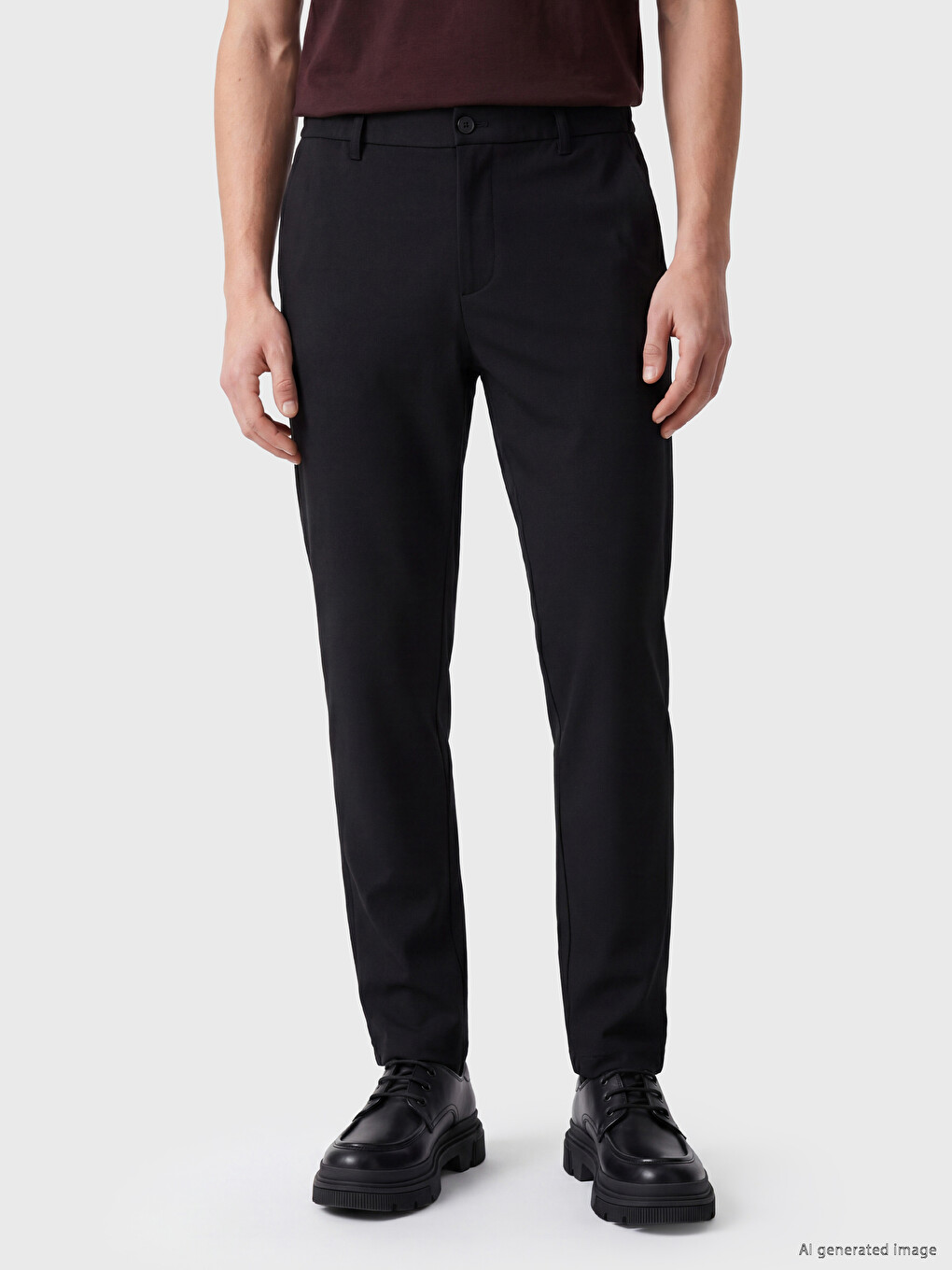 Siyah Regular Fit Erkek Pantolon-1