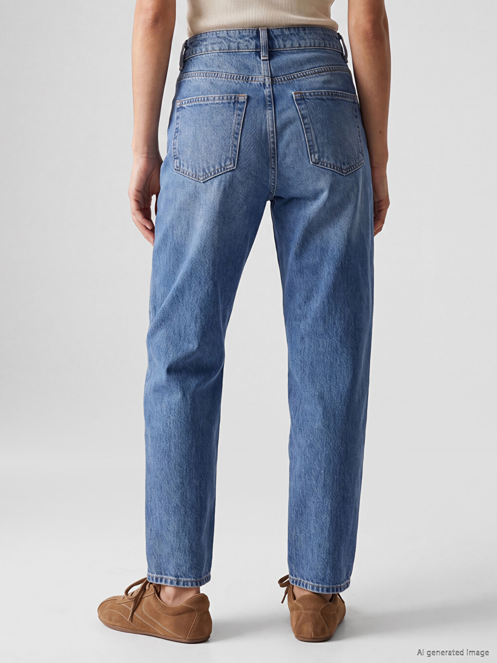 High Waist Regular Fit Women's Jeans-3