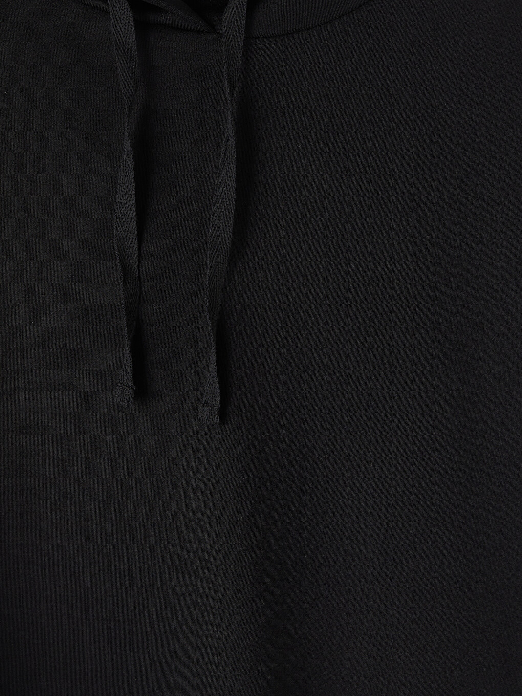 Siyah Dantel Detaylı Soft Touch Oversize Kadın Hoodie-6