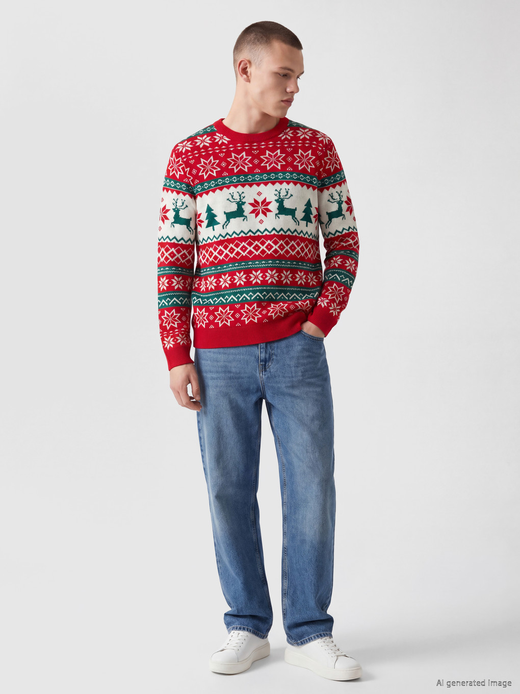 New Year's Themed Men's Knitwear Sweater-1
