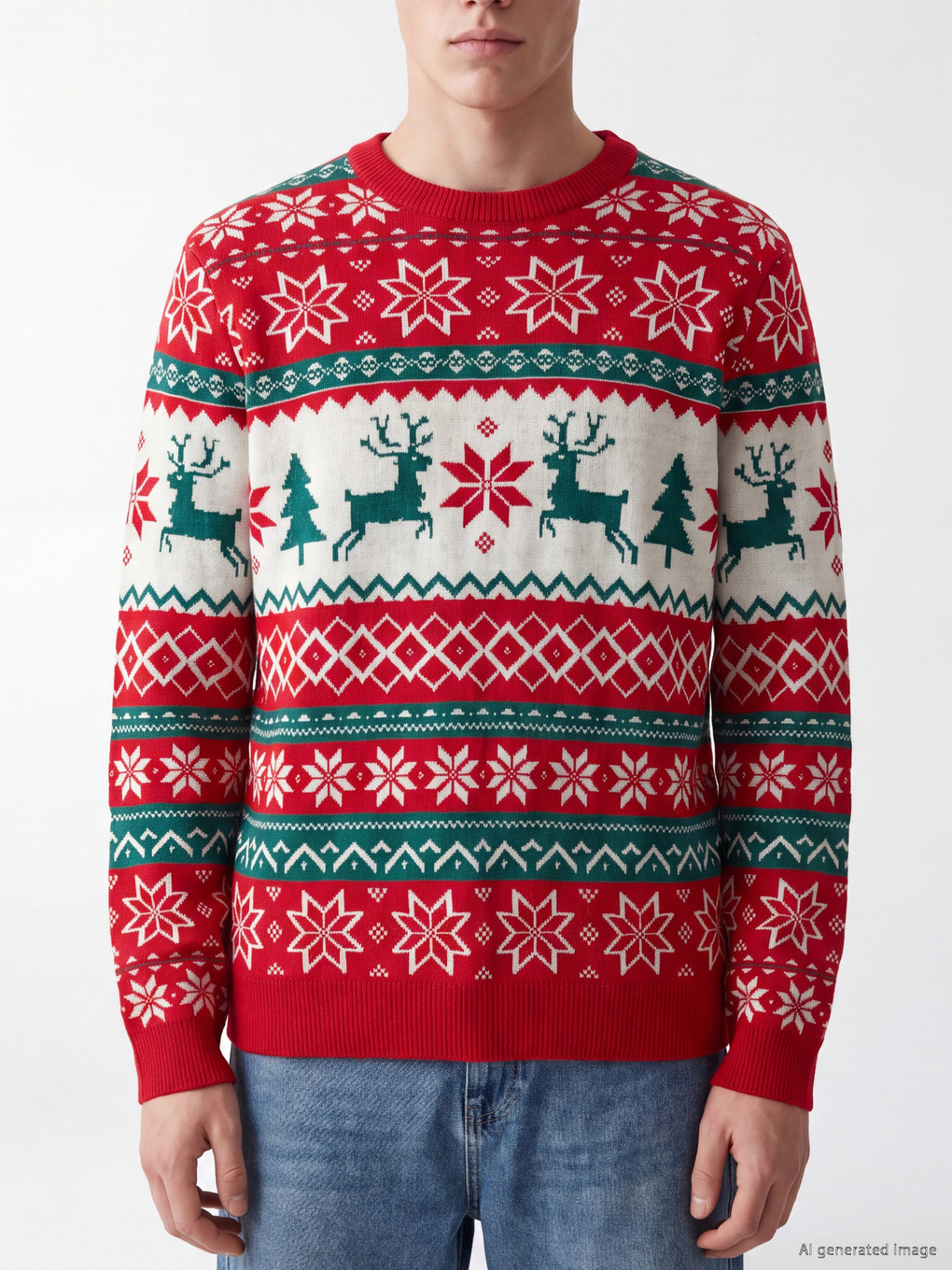 New Year's Themed Men's Knitwear Sweater-2