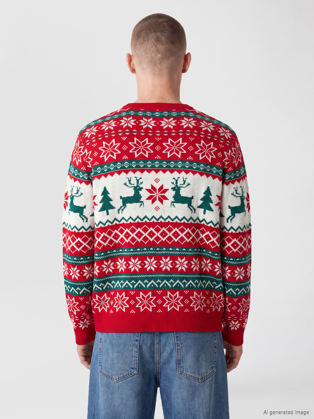 New Year's Themed Men's Knitwear Sweater-3