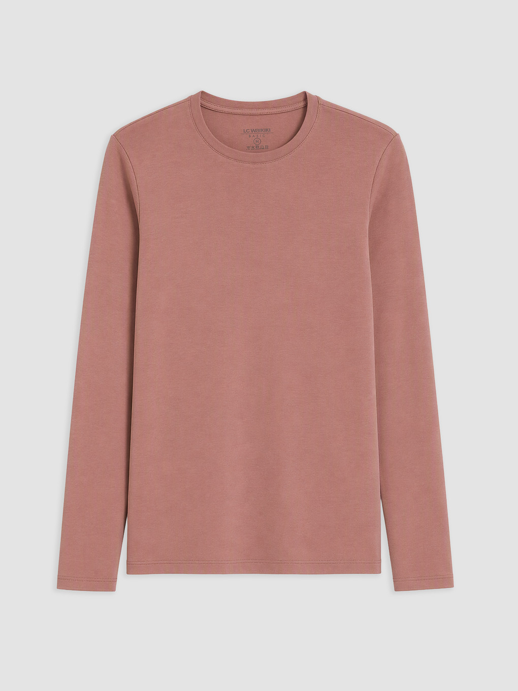 Pembe Bisiklet Yaka Ribana Erkek Tişört