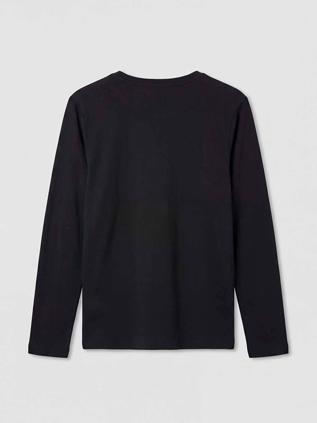 Siyah Bisiklet Yaka Ribana Erkek Tişört-1