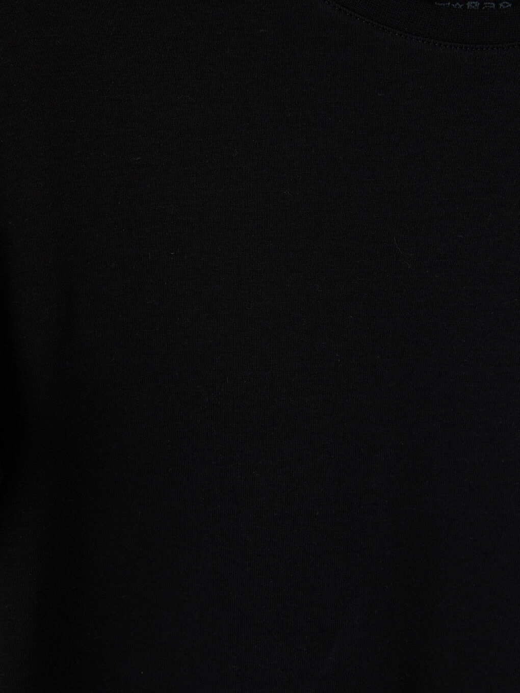 Siyah Bisiklet Yaka Ribana Erkek Tişört-2