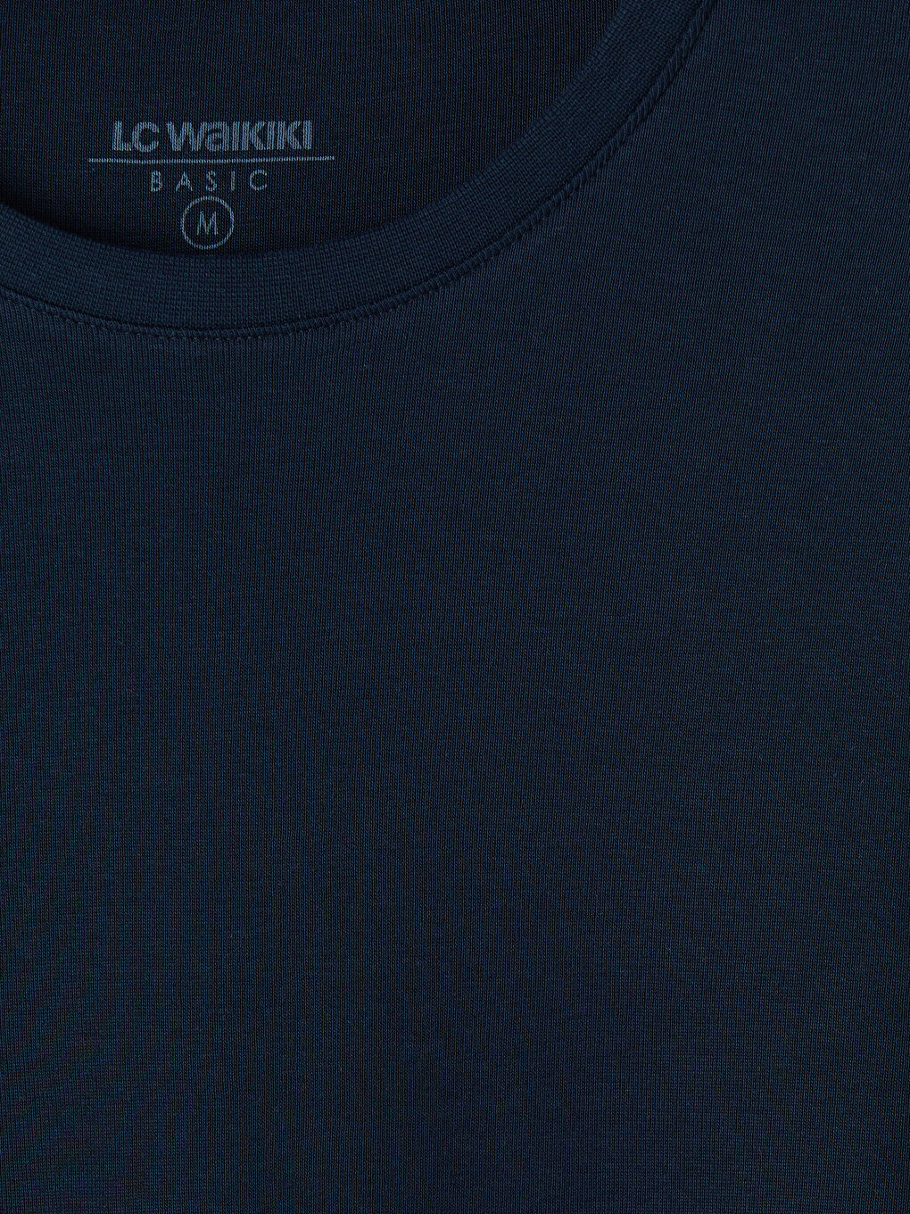 Lacivert Bisiklet Yaka Uzun Kollu Ribana Erkek Tişört-6