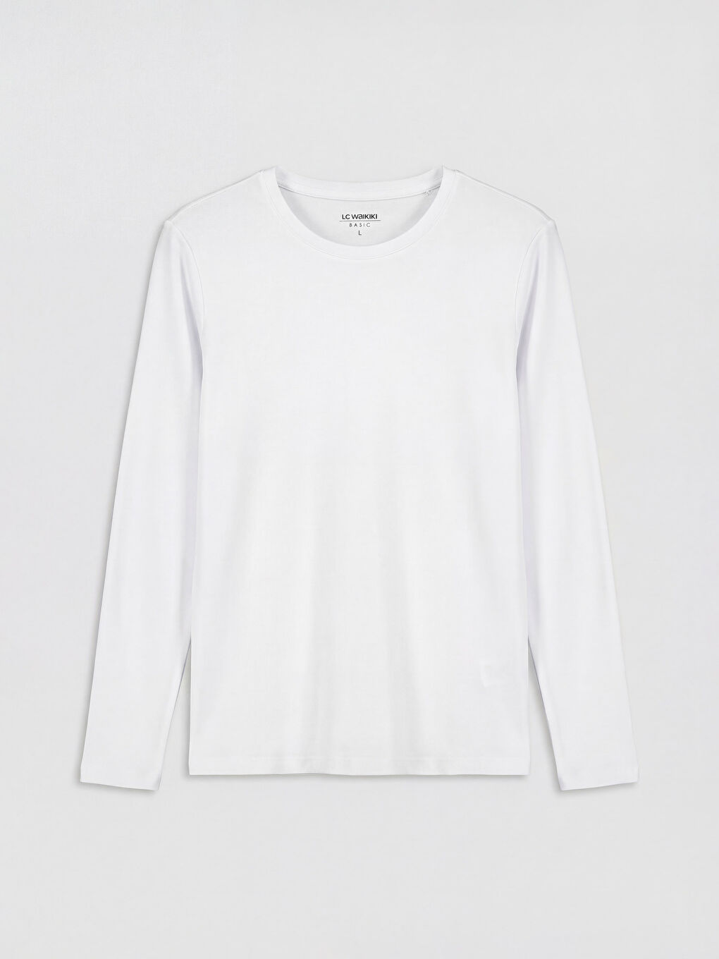 Beyaz Bisiklet Yaka Ribana Erkek Tişört-4