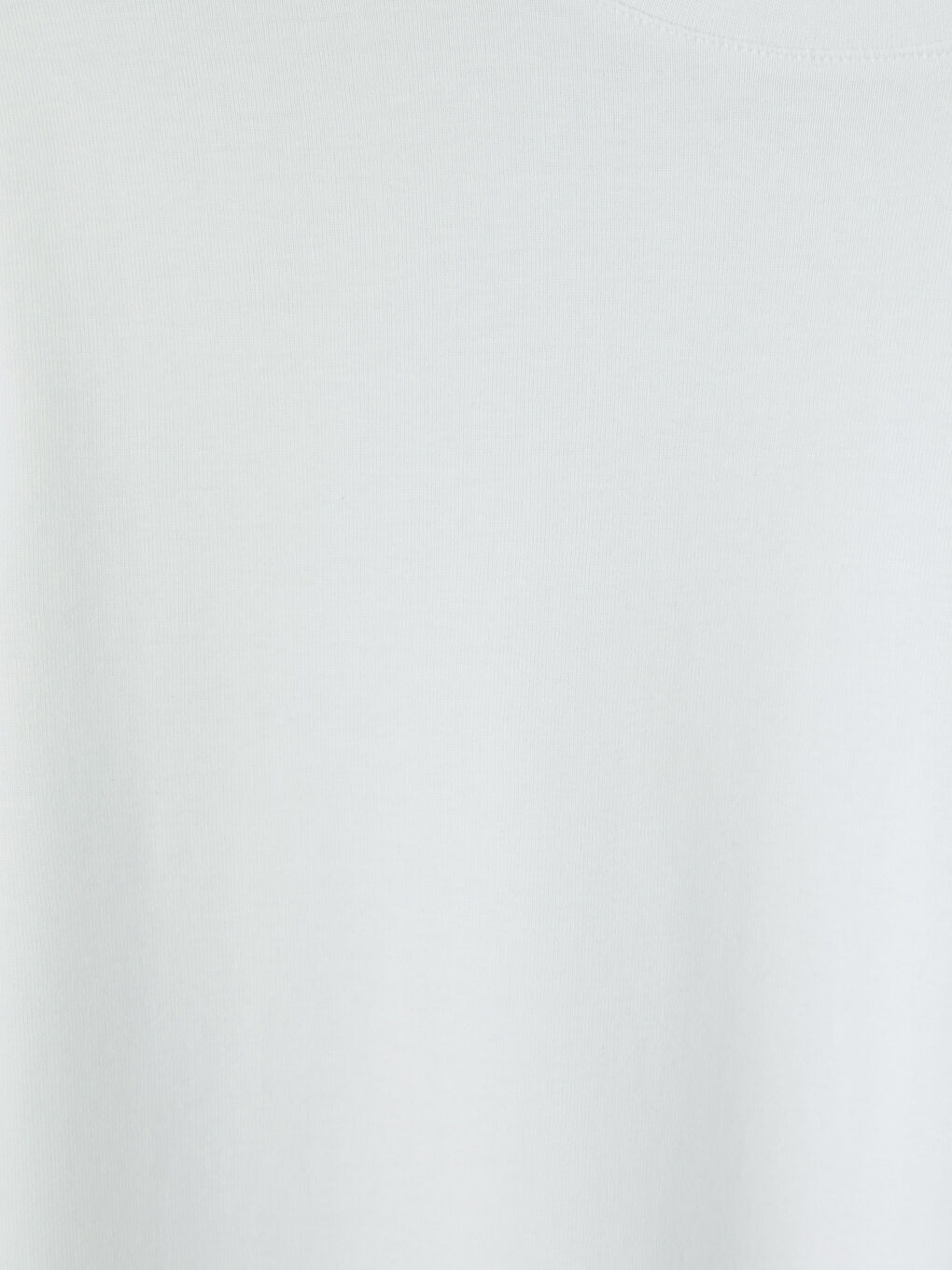 Beyaz Bisiklet Yaka Ribana Erkek Tişört-6