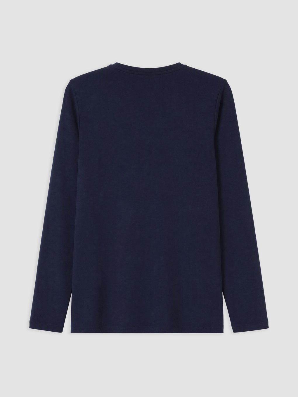 Crew Neck Long Sleeve Rib Men's T-shirt-5